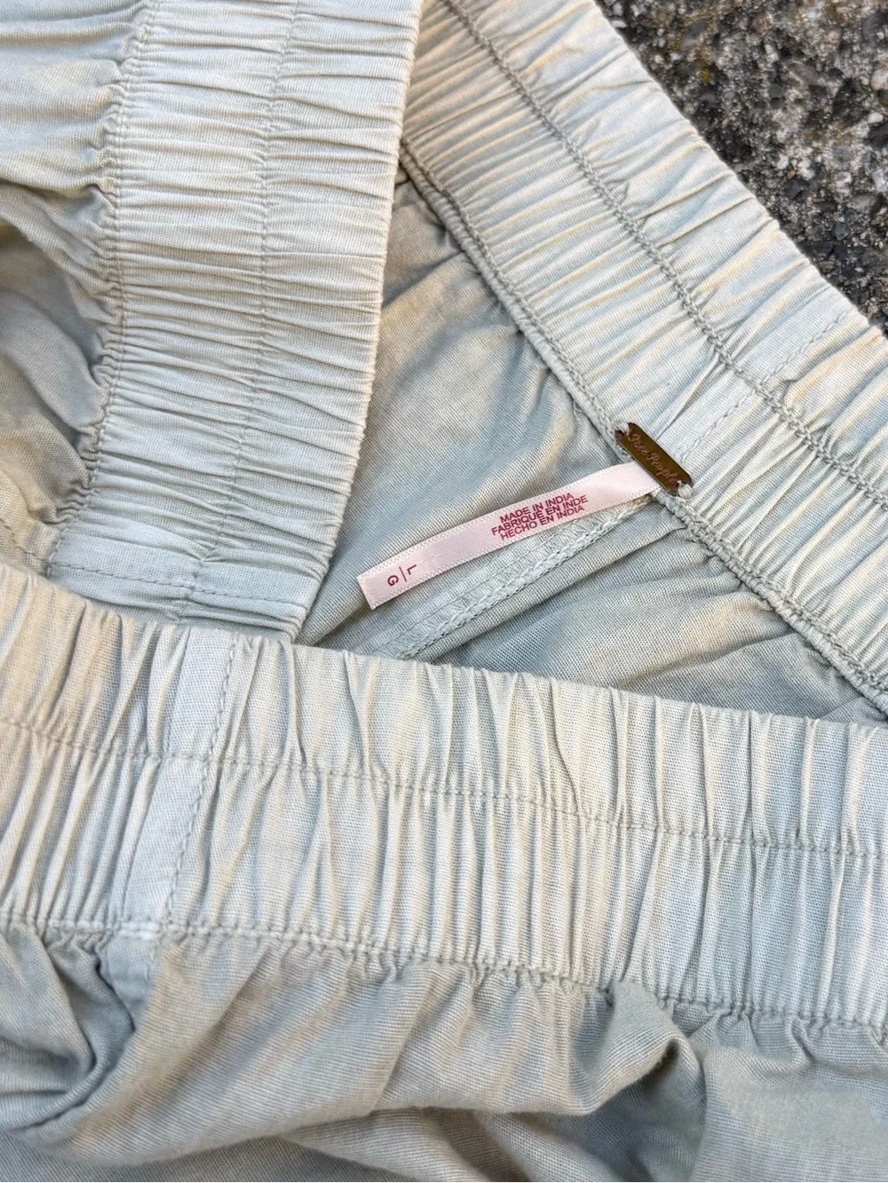Free People Cotton Pants Light Pastel Green Size L Comfy Travel
